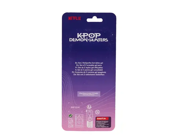 Safta Bolígrafo borrable K-pop Demon Hunters Stationery blister de 2 unidades Safta Bolígrafo borrable K-pop Demon Hunters Stationery blister de 2 unidades