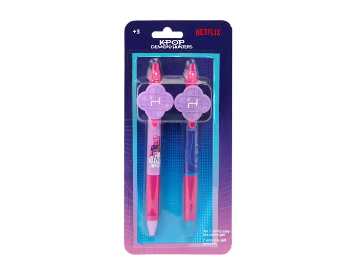 Safta Bolígrafo borrable K-pop Demon Hunters Stationery blister de 2 unidades Safta Bolígrafo borrable K-pop Demon Hunters Stationery blister de 2 unidades