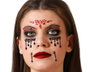 Atosa Joyas faciales adhesivas góticas en rojo y negro con detalles de lágrima