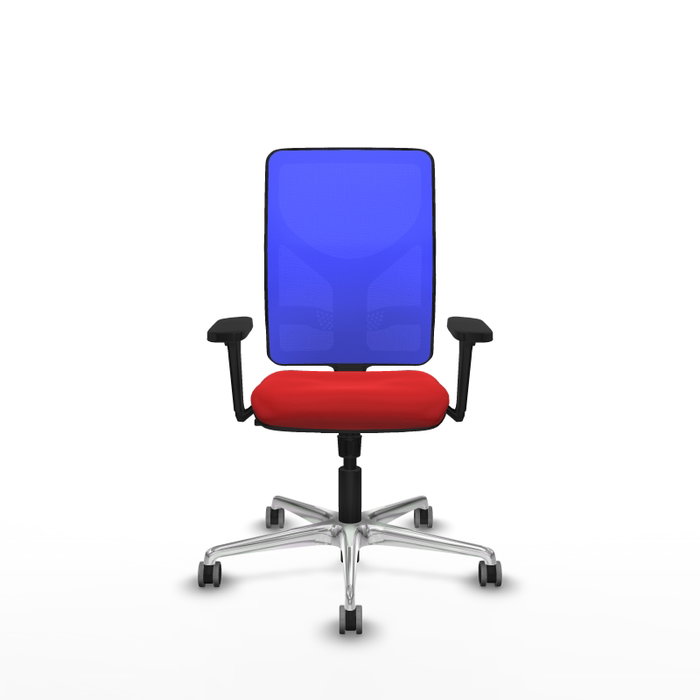 PIQUERAS Y CRESPO Silla de oficina Motilla con mecanismo Sincro, Rojo y Azul
