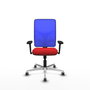 PIQUERAS Y CRESPO Silla de oficina Motilla con mecanismo Sincro, Rojo y Azul