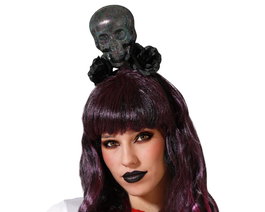 Diadema Halloween Calavera Esqueleto Mujer Adulto Accesorio Disfraz