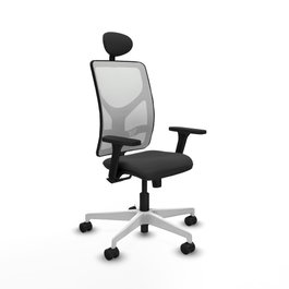 PIQUERAS Y CRESPO Silla de oficina Motilla con mecanismo Sincro, Gris oscuro y Blanco