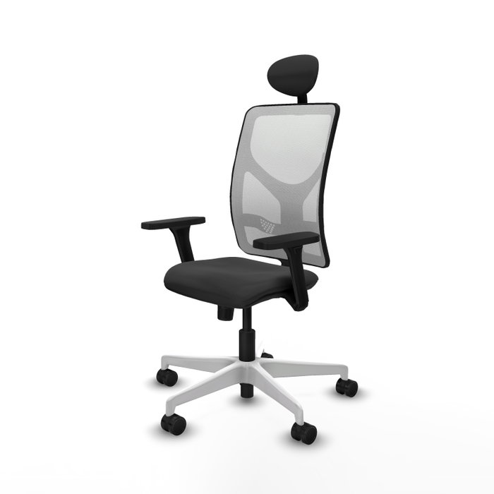 PIQUERAS Y CRESPO Silla de oficina Motilla con mecanismo Sincro, Gris oscuro y Blanco