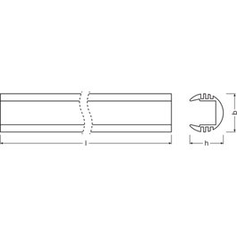 Ledvance Perfil Medio para Tiras LED PM02/R/18X15.5/10/1 1M Gris