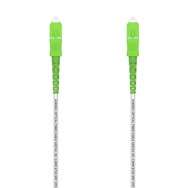 AISENS Cable de Fibra Óptica Latiguillo G657A2 3.0 9/125 SMF Simplex CPR DCA LSZH, SC/APC-SC/APC, Blanco, 50 m