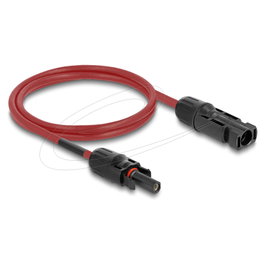 DeLOCK Cable Solar DL4 de 6 mm², Macho a Hembra, 1 m, Rojo/Negro