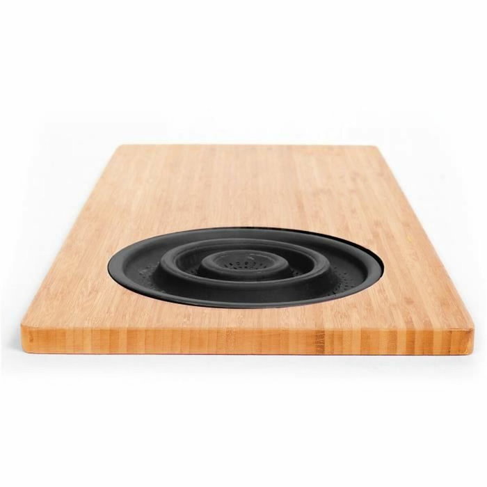 Jocca Tabla de cortar de bambú con escurridor 1633N Negro