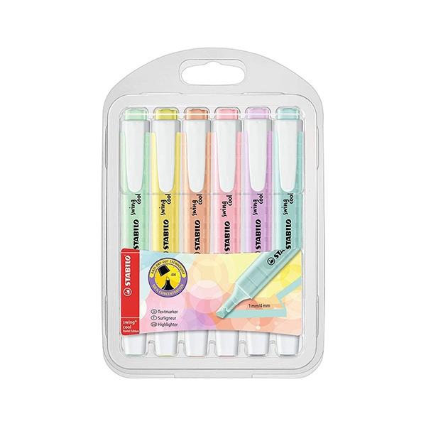 Stabilo Swing Cool Pastel Surtido de 6 Marcadores Fluorescentes