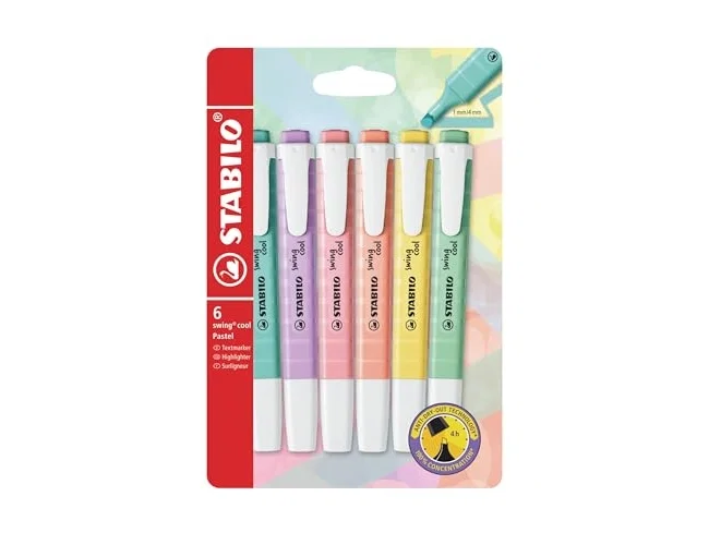 Stabilo Swing Cool Pastel Surtido de 6 Marcadores Fluorescentes