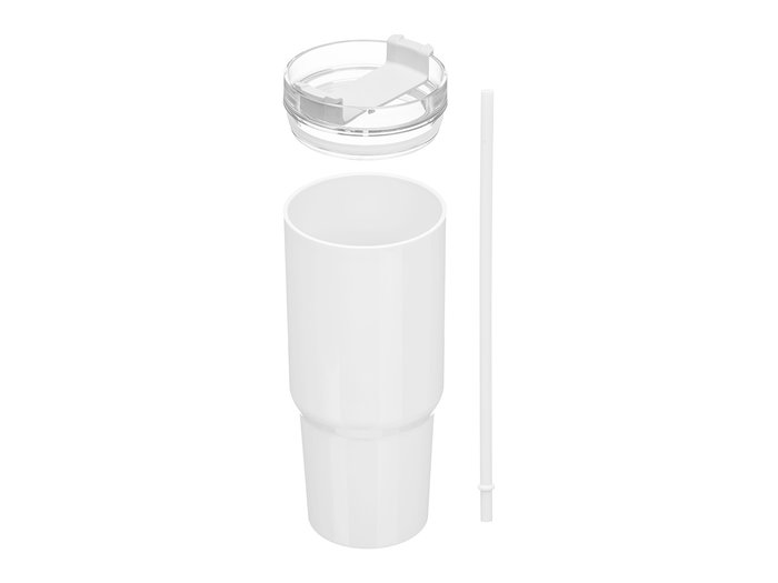 Kinvara Vaso Pajita 450 ml Surtidos Blanco Negro 8.5x21x8 cm (Set de 12)