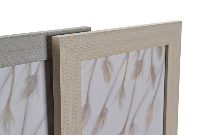 DKD Home Decor Set de 2 Marcos de Fotos Surtidos Gris y Beige 20x25 cm con Cristal