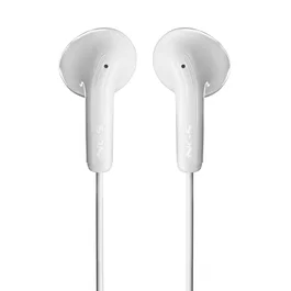 NGS Auriculares Intrauditivos Alámbricos con Micrófono, Botón Multifunción y Asistente de Voz, Conexión Jack 3.5 mm, Blanco - Modelo Cross Flip
