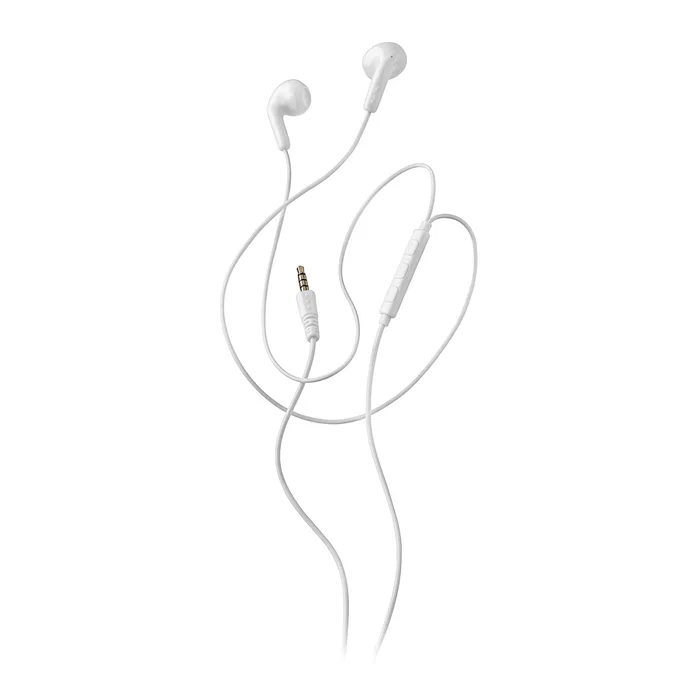 NGS Auriculares Intrauditivos Alámbricos con Micrófono, Botón Multifunción y Asistente de Voz, Conexión Jack 3.5 mm, Blanco - Modelo Cross Flip