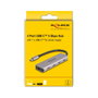 DeLOCK Hub USB-C de 4 Puertos, USB 3.2 Gen 1 (5 Gbps), Conector Tipo-C, Cable de 0.15 m, Color Gris, Metal, Plug and Play, Compatible con Windows, Mac, Linux, Android, ChromeOS