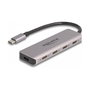 DeLOCK Hub USB-C de 4 Puertos, USB 3.2 Gen 1 (5 Gbps), Conector Tipo-C, Cable de 0.15 m, Color Gris, Metal, Plug and Play, Compatible con Windows, Mac, Linux, Android, ChromeOS