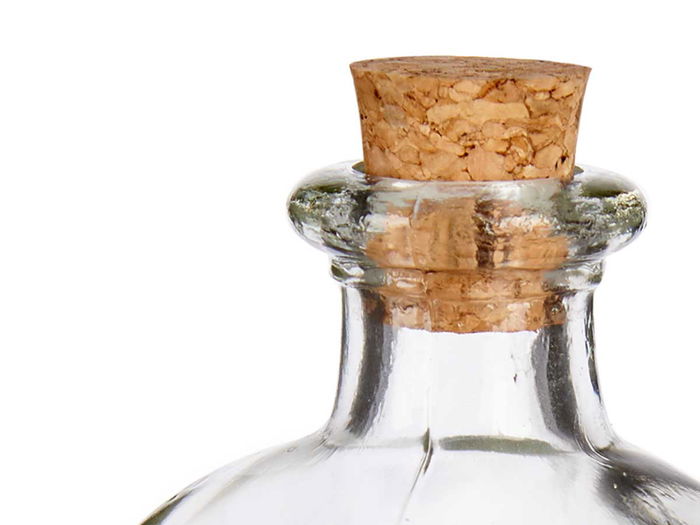 Vivalto Frasca Vidrio 125 ml con tapón de corcho, Transparente. Dimensiones 5 x 10.4 x 5 cm (Set de 48)