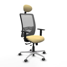PIQUERAS Y CRESPO Silla de oficina Zulema con mecanismo Sincro/Traslack Crema y Gris