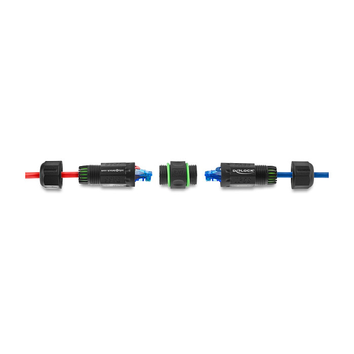 DeLOCK 90098 Conector RJ45 hembra a RJ45 hembra Cat.6 con rosca M16 IP68 DeLOCK 90098 Conector RJ45 hembra a RJ45 hembra Cat.6 con rosca M16 IP68