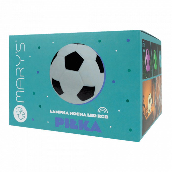 Mary´S Lámpara nocturna LED RGB recargable modelo balón de fútbol