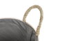 DKD Home Decor Set de 3 Cestas de Fibra y Algodón con Pompón Natural, Gris y Blanco