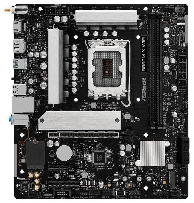ASRock B860M-X WiFi micro ATX Intel LGA 1851 DDR5 128GB Wi-Fi 6E ASRock B860M-X WiFi micro ATX Intel LGA 1851 DDR5 128GB Wi-Fi 6E