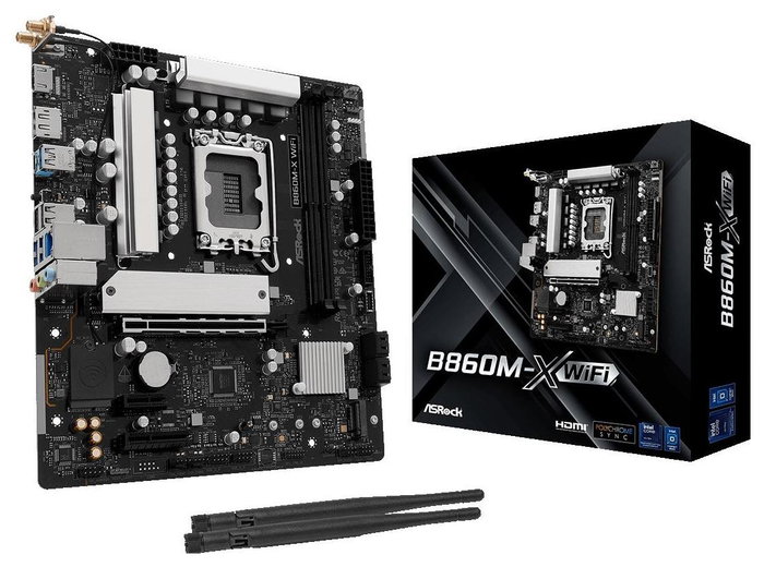ASRock B860M-X WiFi micro ATX Intel LGA 1851 DDR5 128GB Wi-Fi 6E ASRock B860M-X WiFi micro ATX Intel LGA 1851 DDR5 128GB Wi-Fi 6E