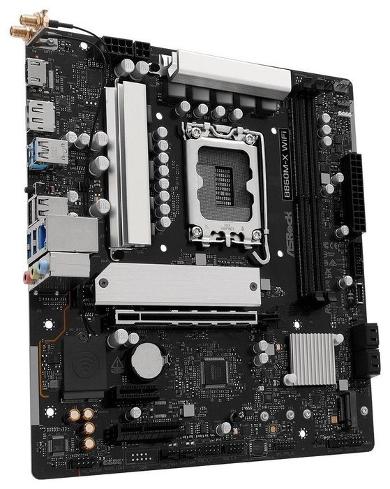 ASRock B860M-X WiFi micro ATX Intel LGA 1851 DDR5 128GB Wi-Fi 6E ASRock B860M-X WiFi micro ATX Intel LGA 1851 DDR5 128GB Wi-Fi 6E
