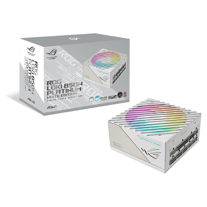 ASUS ROG Loki SFX-L 850W Fuente de Alimentación ATX/SFX-L 80 Plus Platinum, Color Blanco, RGB, Totalmente Modular, para PC Gaming