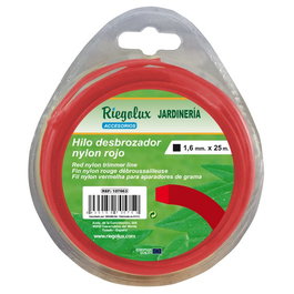 Riegolux Hilo de Desbrozadora de Nylon Cuadrado 1,6 mm x 25 m