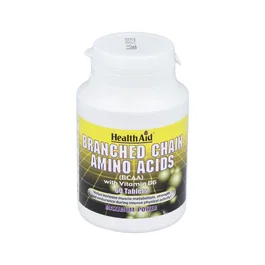 HEALTH AID BCAA Branched Chain Amino Acids 60 Comp - Recuperador Muscular con L-Leucina, L-Isoleucina, L-Valina y Vitamina B6, Complemento Alimenticio Apto para Vegetarianos