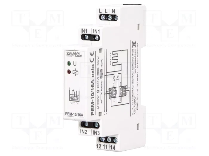 ZAMEL PEM-10/16A Relé de instalación 16A 230V AC ZAMEL PEM-10/16A Relé de instalación 16A 230V AC