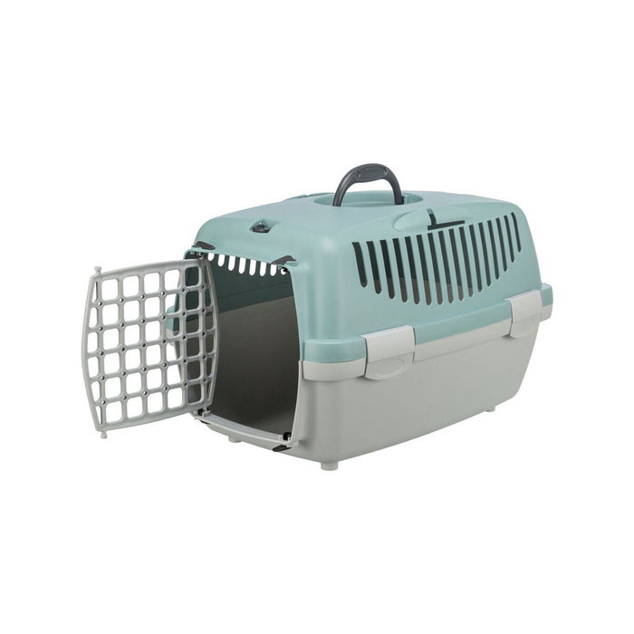 Trixie Capri 1 Transportín para Gatos y Perros Pequeños, Talla XS, 32 x 31 x 48 cm, Gris Claro / Salvia
