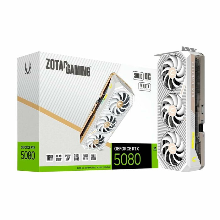 Zotac GAMING GeForce RTX 5080 SOLID OC 16 GB GDDR7 Blanco Zotac GAMING GeForce RTX 5080 SOLID OC 16 GB GDDR7 Blanco