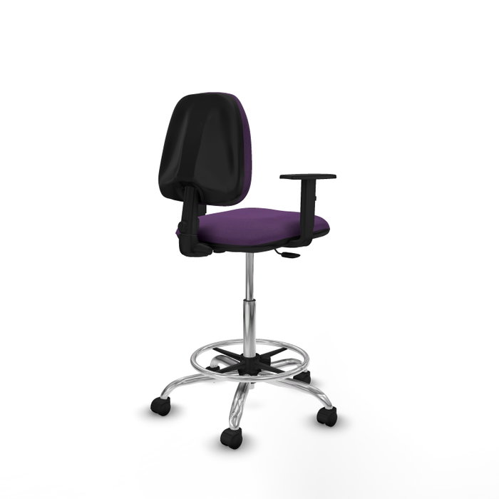 PIQUERAS Y CRESPO Taburete Isso CP Bali morado con brazos 1D PIQUERAS Y CRESPO Taburete Isso CP Bali morado con brazos 1D