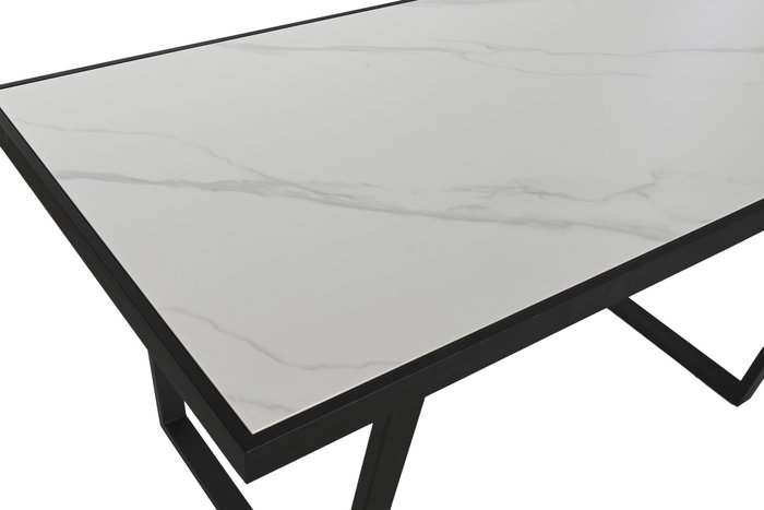 DKD Home Decor Mesa de Comedor de Metal y Cerámica Negro DKD Home Decor Mesa de Comedor de Metal y Cerámica Negro