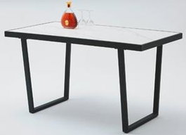 DKD Home Decor Mesa de Comedor de Metal y Cerámica Negro