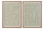 DKD Home Decor Cuadro Cristal Abstracto Beige Surtido de 2 Unidades