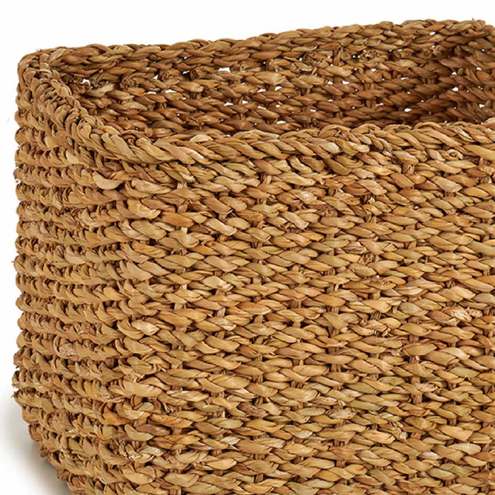 Giftdecor Set 3 Cestos Esparto Recto Alto Marrón Alga de Mar 29 x 23 x 20 cm (Set de 4)