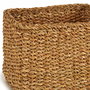 Giftdecor Set 3 Cestos Esparto Recto Alto Marrón Alga de Mar 29 x 23 x 20 cm (Set de 4)
