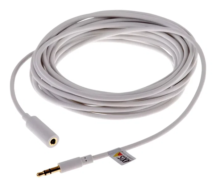 Axis 01589-001 Cable de Audio 3.5mm Macho a Hembra 5 Metros - Blanco