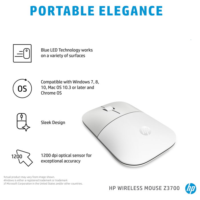 HP Z3700 Ratón inalámbrico Blanco cerámico HP Z3700 Ratón inalámbrico Blanco cerámico