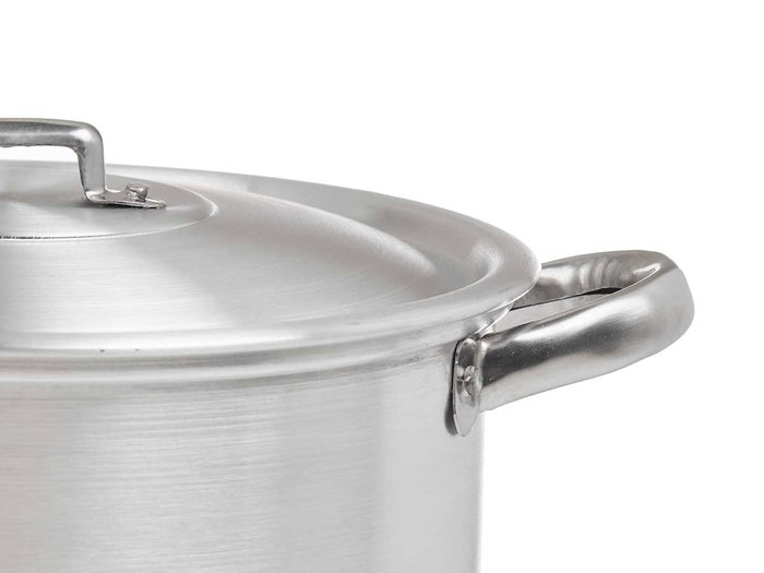 Kinvara Olla de Aluminio 22 cm / 6 Litros Plata para Gas, Horno y Lavavajillas (Set de 6)