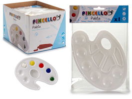 Pincello Paleta Pinturas Plástico Blanco 19.5 cm x 36 cm x 1 cm (Set de 48)