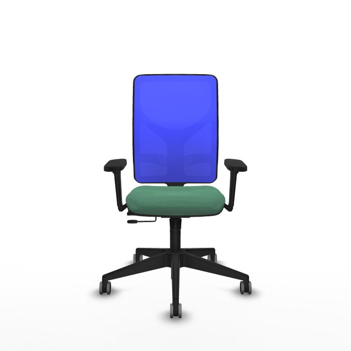 PIQUERAS Y CRESPO Silla de oficina Motilla con mecanismo Sincro/Traslack, Tela Verde esmeralda y Malla Azul
