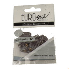 EuroStil Bolsa de 4 Clips Grandes para Extensiones Marrón 32 cm