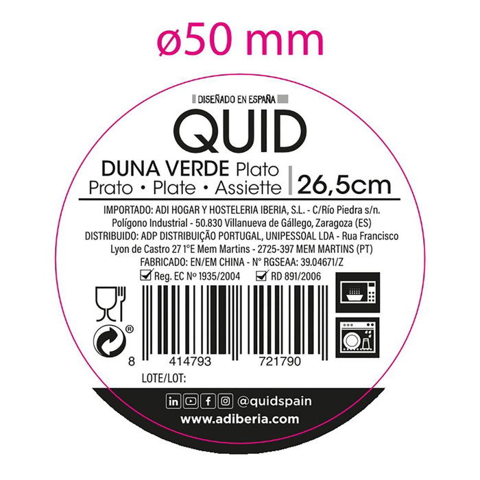 Plato Llano Cerámico Duna Quid 26,5x2,8 cm Plato Llano Cerámico Duna Quid 26,5x2,8 cm