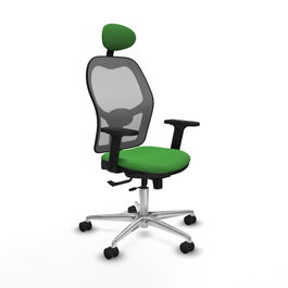 PIQUERAS Y CRESPO Silla de oficina Jorquera Verde y Gris con Mecanismo Sincro/Traslack