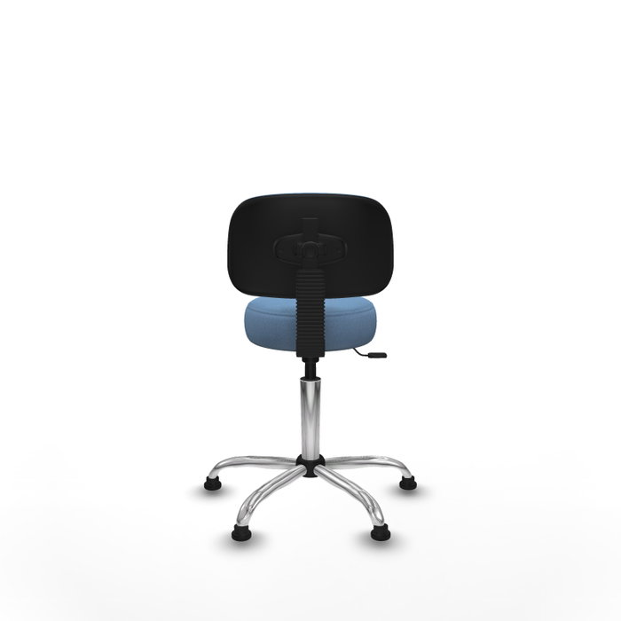 PIQUERAS Y CRESPO Silla Llanos giratoria azul cielo con base cromada