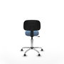 PIQUERAS Y CRESPO Silla Llanos giratoria azul cielo con base cromada